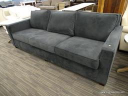 HENRY 96" SOFA; PERFORMANCE VELVET, SHADOW. AN EASY CLASSIC AND ALWAYS IN STYLE. THE CLEAN, STRONG