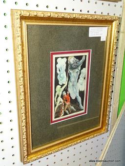 SALVADOR DALI "BENVENUTO CELLINI" FRAMED PRINT; THIS VINTAGE PIECE IS COPIED FROM THE ORIGINAL PIECE