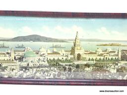 (LEFT WALL) FRAMED 1915 PRINT; FRAMED PRINT OF PANORAMIC VIEW OF THE PANAMA-PACIFIC INTERNATIONAL
