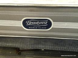 BEAUTYREST, RECHARGE WORLD CLASS, QUEEN SIZE MATTRESS WITH BOX SPRING AND METAL BED FRAME.