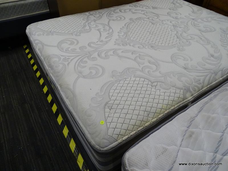 BEAUTYREST, RECHARGE WORLD CLASS, QUEEN SIZE MATTRESS WITH BOX SPRING AND METAL BED FRAME.