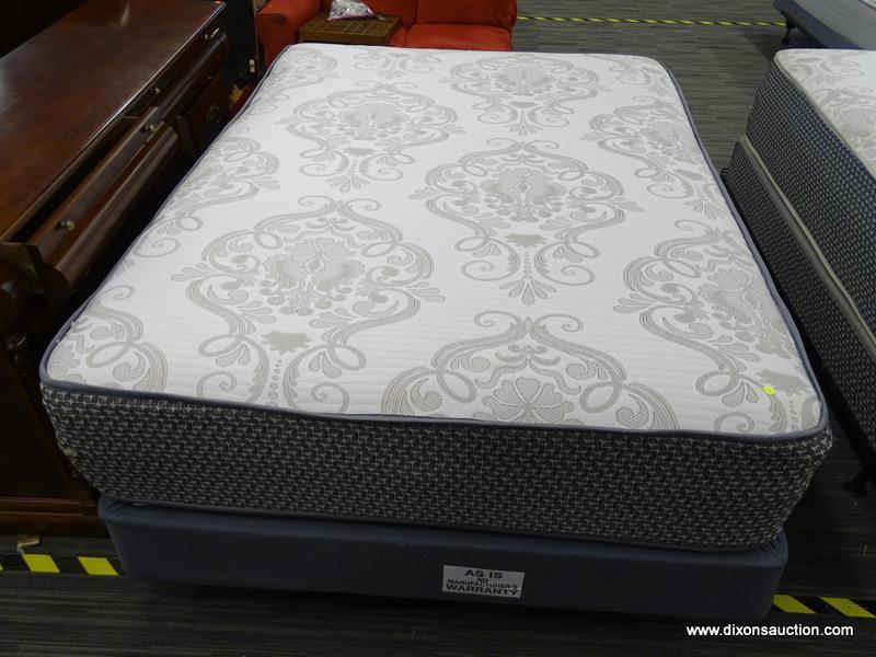 ORTHO DELIGHT QUEEN SIZE MATTRESS WITH BOX SPRING AND METAL BED FRAME.