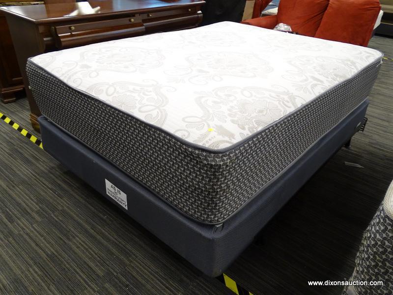 ORTHO DELIGHT QUEEN SIZE MATTRESS WITH BOX SPRING AND METAL BED FRAME.