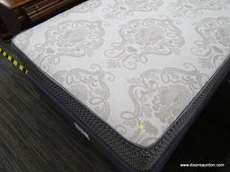 ORTHO DELIGHT QUEEN SIZE MATTRESS WITH BOX SPRING AND METAL BED FRAME.