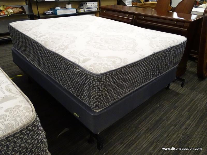 ORTHO DELIGHT QUEEN SIZE MATTRESS WITH BOX SPRING AND METAL BED FRAME.