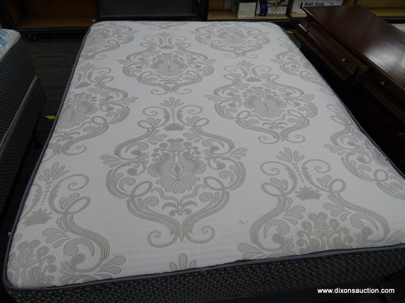 ORTHO DELIGHT QUEEN SIZE MATTRESS WITH BOX SPRING AND METAL BED FRAME.