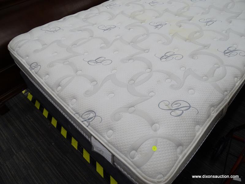 BELLAGIO AT HOME BY SERTA, QUEEN SIZE MATTRESS WITH BOX SPRING AND METAL BED FRAME. MATTRESS HAS