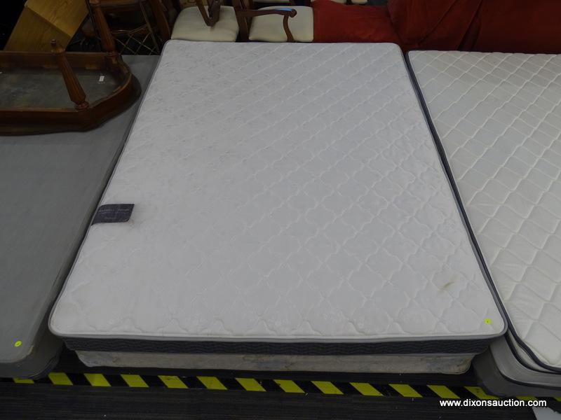 MAXWELL ASHBY, AVALON COLLECTION, BRONZE, QUEEN SIZE MATTRESS WITH BOX SPRING AND METAL BED FRAME.