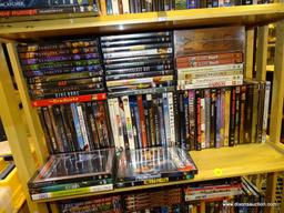 (R2) SHELF LOT OF DVDS; LOT INCLUDES 5 VOLUMES OF STARGATE SG-1, SKYFALL, TITANIC, BLADE RUNNER,