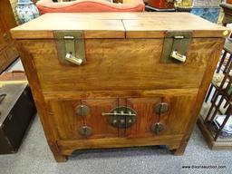 (R2) ANTIQUE ORIENTAL CABINET; ANTIQUE 19TH CEN MAHOGANY AND PINE ORIENTAL CABINET/ CHEST; 1.75 IN