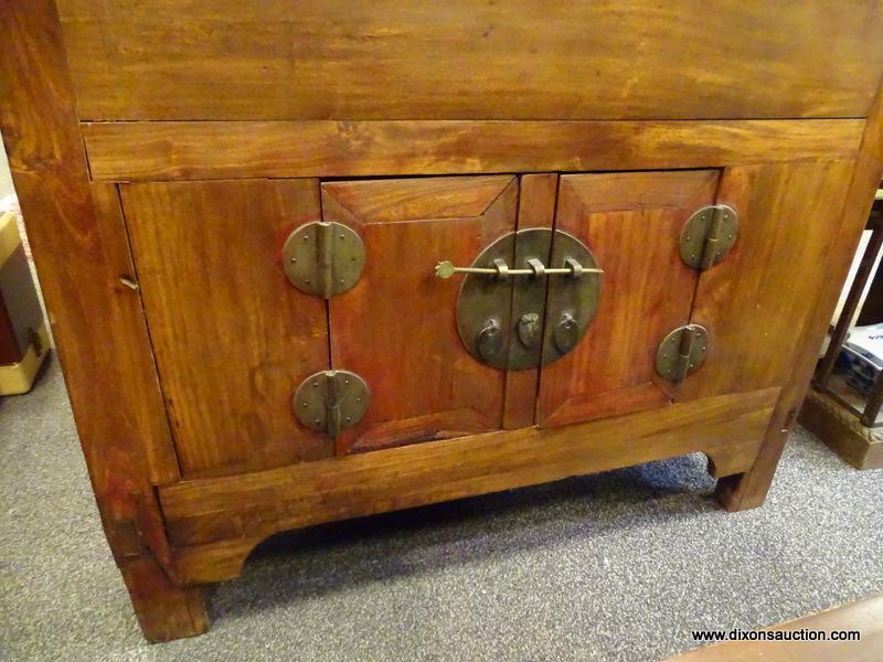 (R2) ANTIQUE ORIENTAL CABINET; ANTIQUE 19TH CEN MAHOGANY AND PINE ORIENTAL CABINET/ CHEST; 1.75 IN