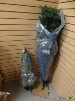 (SHELVES) HOLIDAY TIME, 9', WILLIAMS SLIM LIGHTED PINE TREE. COMES IN OPENED BOX. MAY BE MISSING