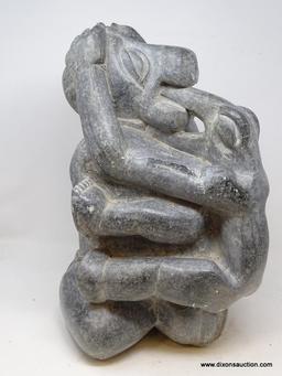 (RFRT) STONE SCULPTURE. MEASURES 11.5" X 11.5" X 17".