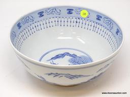 (RFRT) CANTON BOWL; 10 IN. DIA. BLUE CANTON BOWL