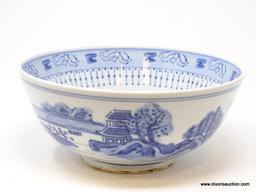 (RFRT) CANTON BOWL; 10 IN. DIA. BLUE CANTON BOWL