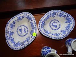 (LR) LOT OF ASSORTED BLUE AND WHITE CHINA; 16 PIECE LOT TO INCLUDE 2 JACKSON VITRIFIED CHINA OBLONG
