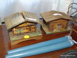(LR) LOT OF MUSIC BOXES AND HUMMEL COLLECTOR'S ITEMS; 7 PIECE LOT TO INCLUDE A VINTAGE HUMMEL CLOCK,