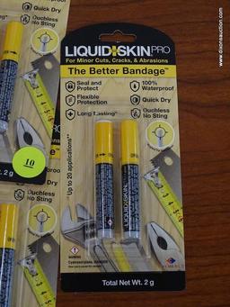 (RWALL) 5 PIECE LOT OF LIQUID SKIN PRO, THE BETTER BANDAGE PACKS. INCLUDES 2 TUBES IN EACH PACK.