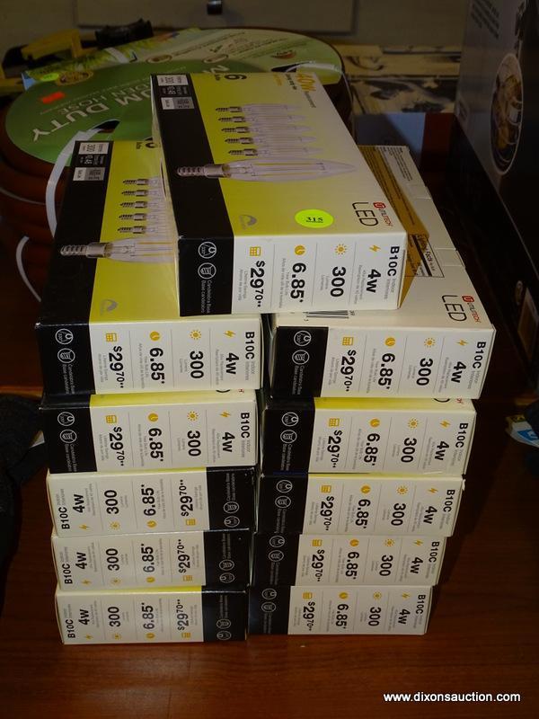 (R1) LOT OF UTILITECH 40-WATT EQ SOFT WHITE DIMMABLE LIGHT BULBS PACKS; 11 PIECE BOX LOT WITH 6