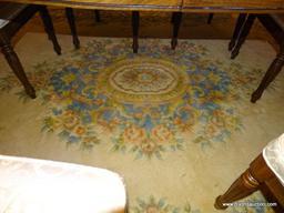 (DR) RUG; HAND SCULPTED CHINESE RUG IN IVORY AND BLUE- 8 FT. 5 IN X 12 FT.