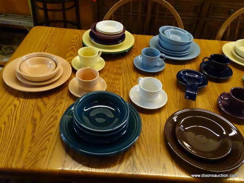 (R1) LOT OF MARKED FIESTAWARE; 77 PIECE LOT OF MULTI-COLORED, CERAMIC, MARKED FIESTAWARE TO INCLUDE