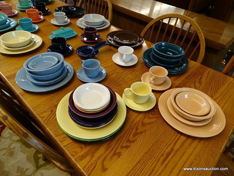 (R1) LOT OF MARKED FIESTAWARE; 77 PIECE LOT OF MULTI-COLORED, CERAMIC, MARKED FIESTAWARE TO INCLUDE