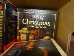 BOX LOT OF ASSORTED BOOKS; INCLUDES "HOLIDAYS IN CROSS STITCH 1987", "EXECUTIVE PRIVILEGE" BY
