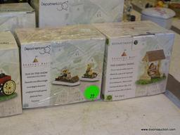 DEPARTMENT 56 ACCESSORIES; 5 PIECE LOT TO INCLUDE "THE GARDEN SWING", "FUN IN THE SNOW" 2 PIECE SET,
