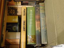 BOX LOT OF ASSORTED BOOKS; INCLUDES "WORLD'S GREAT TALES OF THE SEA", "READER'S DIGEST CONDENSED