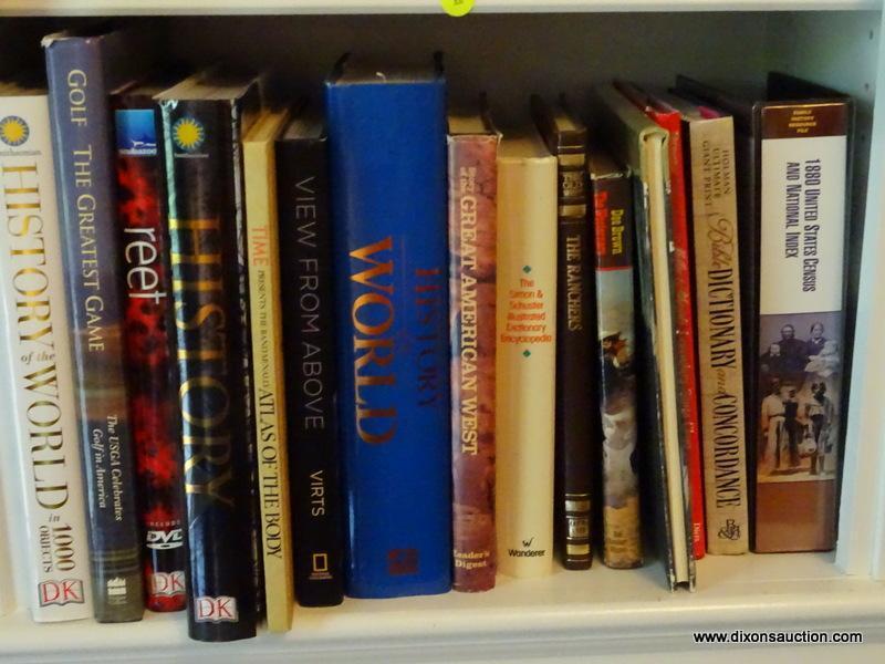 (LIBRARY) 2 SHELF LOT; LOT INCLUDES- EXPLORING THE UNIVERSE, GRAY'S ANATOMY, HISTORY OF THE WORLD,