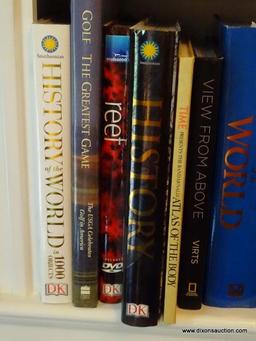 (LIBRARY) 2 SHELF LOT; LOT INCLUDES- EXPLORING THE UNIVERSE, GRAY'S ANATOMY, HISTORY OF THE WORLD,