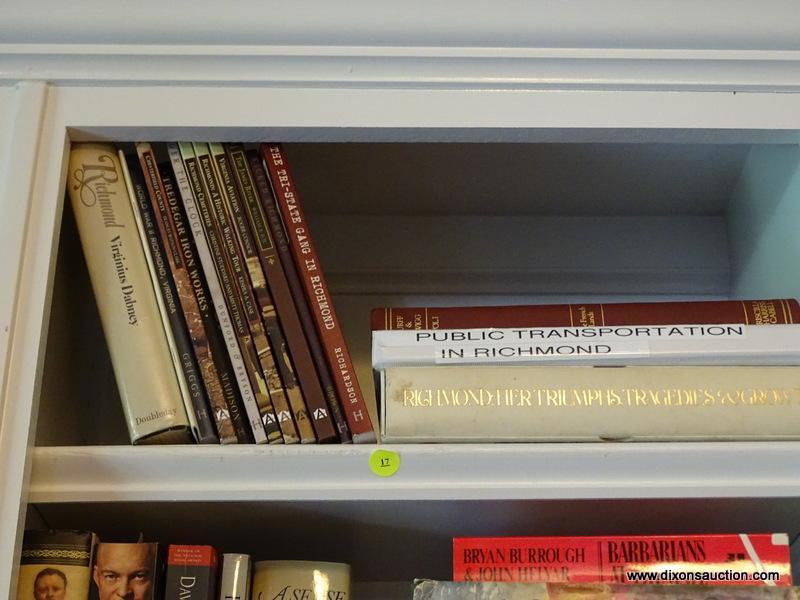 (LIBRARY) SHELF LOT OF BOOKS ON RICHMOND, VA.; LOT INCLUDES- RICHMOND BY VIRGINIUS DABNEY, RICHMOND-