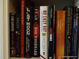 (LIBRARY) SHELF LOT OF HISTORICAL BOOKS; LOT INCLUDES- REAGAN, NO EASY DAY, LOST MOON, SULLU, THE