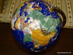 MAGNIFICENT BLUE LAPIS GEMSTONE SHOWPIECE WORLD GLOBE. A MUST HAVE FOR EVERY GEMSTONE COLLECTOR!