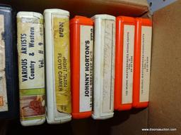 (WALL) BOX LOT OF ASSORTED 8-TRACK CARTRIDGES; 14 PIECE LOT TO INCLUDE "120 MUSIC MASTERPIECES