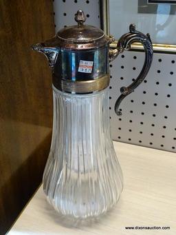(WALL) GODINGER ITALY CARAFE; FINE CRYSTAL AND SILVERPLATE CARAFE/PITCHER.