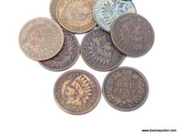 10 ASSORTED INDIAN CENTS.