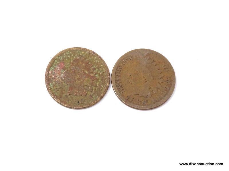 (2) 1886 INDIAN CENTS.