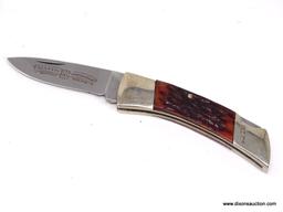 SCHRADE WOSTENHOLM I-XL 3 1/8" CLOSED BLADE NO. BS 20 KNIFE WITH NATURAL POLISHED BONE HANDLE. COMES