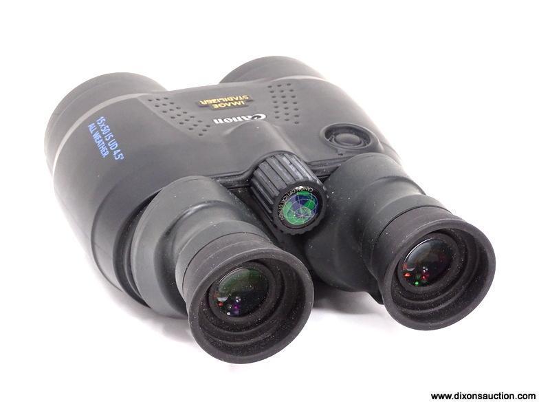 CANON 15X50 ALL WEATHER BINOCULARS WITH ONE-TOUCH IMAGE STABILIZER TECHNOLOGY. ULTRA-LOW DISPERSION