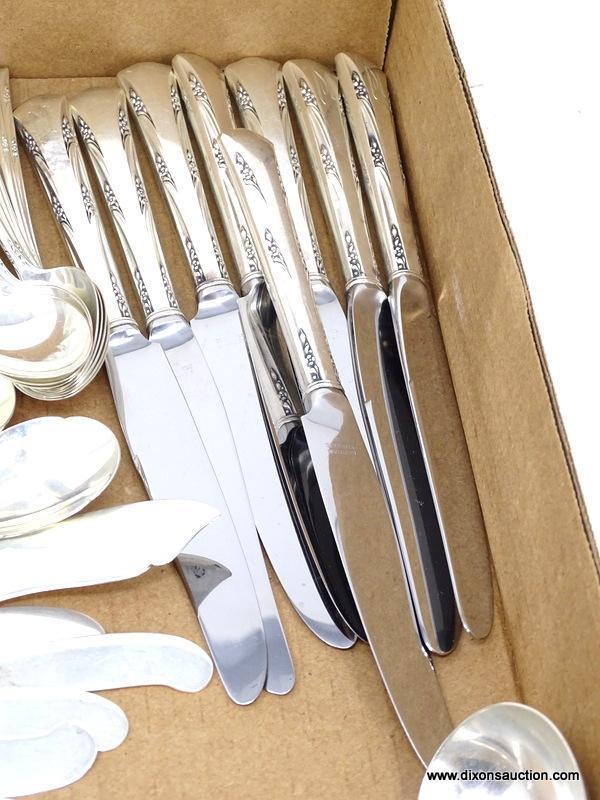 48 PC. GORHAM STERLING SILVER "GREEN BRIER" PATTERN FLATWARE SET. INCLUDES (13) SPOONS 5-3/4", (8)