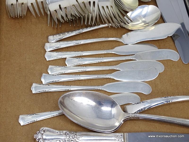 48 PC. GORHAM STERLING SILVER "GREEN BRIER" PATTERN FLATWARE SET. INCLUDES (13) SPOONS 5-3/4", (8)