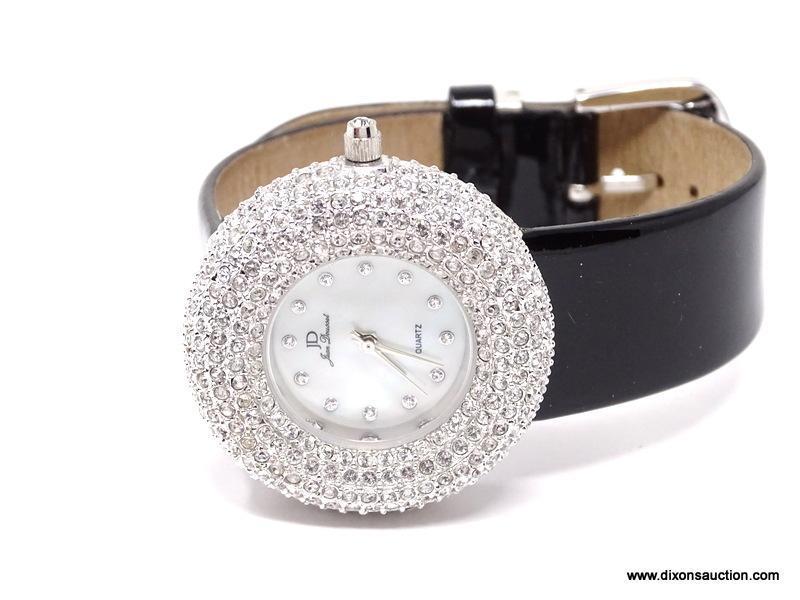 DAZZLING DESIGNER SIGNED, "JEAN DOUSSET" RHINESTONE #B5597 WRIST WATCH. THE GREAT-GREAT GRANDSON OF