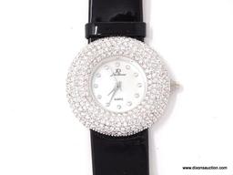 DAZZLING DESIGNER SIGNED, "JEAN DOUSSET" RHINESTONE #B5597 WRIST WATCH. THE GREAT-GREAT GRANDSON OF