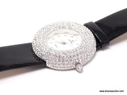 DAZZLING DESIGNER SIGNED, "JEAN DOUSSET" RHINESTONE #B5597 WRIST WATCH. THE GREAT-GREAT GRANDSON OF