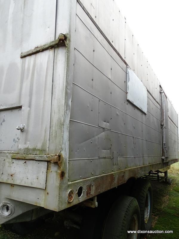 OLD TRACTOR TRAILER WITH ROUNDED FRONT. GOOD FOR STORAGE. COME PREPARED TO MOVE.