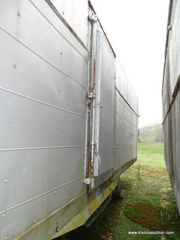 OLD TRACTOR TRAILER WITH ROUNDED FRONT. GOOD FOR STORAGE. COME PREPARED TO MOVE.