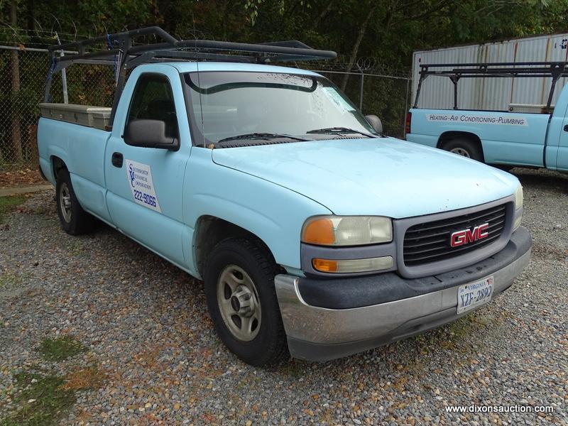 2005 GMC SIERRA PICKUP TRUCK. 279,325 MILES. RACK ON TOP AND 3 HEAVY DUTY STEEL TOOL BOXES IN BACK.