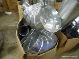 (7) BOX LOT OF VARIOUS METAL DUCTWORK PARTS.