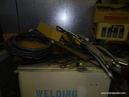 LOT ON TOP OF FRIDGE. INCLUDES HOSES, WIRING AND WELDING RODS.